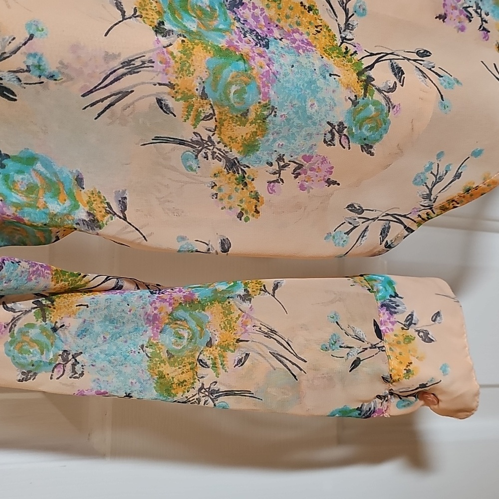 Love, Fire Sheer Multicolor Floral Top - Picture 8 of 12
